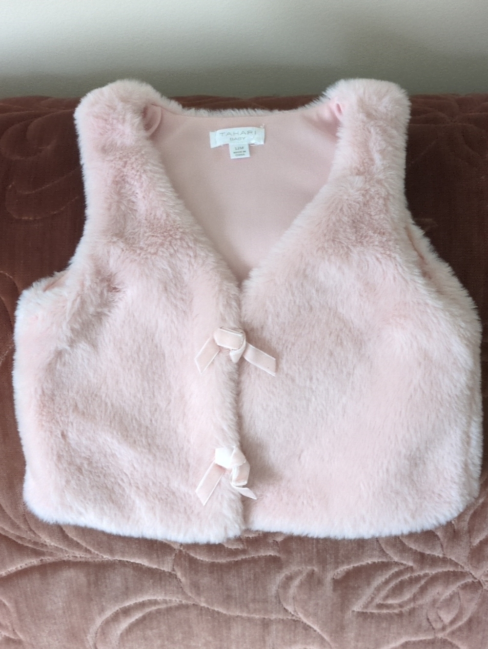 Tahari Light Pink Faux Fur Vest for Kids
